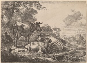 Vacas Descansando. de Nicolaes Berchem