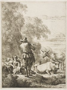 Pastor tocando uma flauta de Nicolaes Berchem