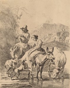 Pastora em um burro. de Nicolaes Berchem