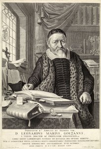 D. Leonardus Marius Goezanus, pub. 1654 (gravura) de Nicolaes Cornelisz (c.1592 1655) Moeyaert
