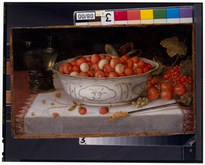 Natureza-morta de Fraises-De-Bois numa tigela de porcelana Wanli de Nicolaes Gillis
