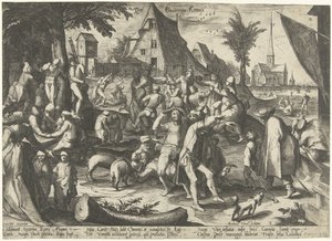 Feira do Agricultor Feira Der Bouwren (título no objeto) de Nicolaes Jansz. Clock