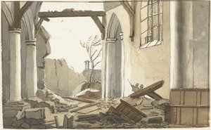 Torre desabada da igreja em 
