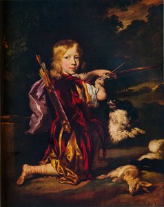 Menino com arcos e flechas, c1670 de Nicolaes Maes
