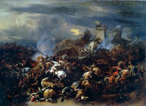 Batalha entre Alexandre e Porus, 326 aC, meados do século XVII