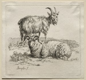Carneiro e Cabra. de Nicolaes Pietersz. Berchem