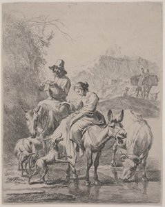 Travessia do rio (Le Ruisseau Traverse) de Nicolaes Pietersz. Berchem