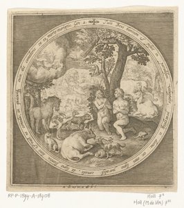 Adão e Eva no paraíso
Da criação à expulsão do paraíso (título da série) de Nicolaes de Bruyn