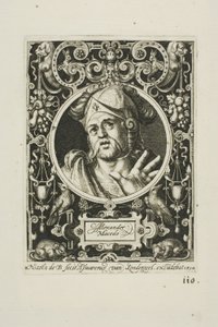 Alexandre, o Grande, prato dois de Os Nove Dignos de Nicolaes de Bruyn