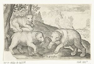 Três ursos
Animalivm qvadrvpedvm (título da série)
Animais em paisagens (título da série) de Nicolaes de Bruyn