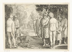 José é vendido pelos seus irmãos aos mercadores no poço
História de José (título da série) de Nicolaes de Bruyn