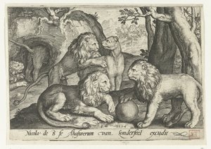 Leões
Animalivm qvadrvpedvm (título da série)
Animais em paisagens (título da série) de Nicolaes de Bruyn