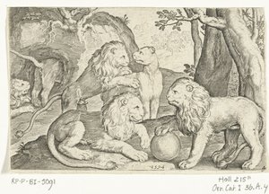 Leões
Animalivm qvadrvpedvm (título da série)
Animais em paisagens (título da série) de Nicolaes de Bruyn