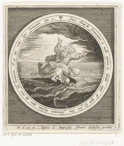 Segundo dia da criação: Deus separa as massas de água no céu e no mar
Da criação à expulsão do paraíso (título da série) de Nicolaes de Bruyn