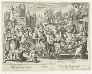 Inverno Hyems (título no objeto) Four Seasons (título da série) de Nicolaes de Bruyn