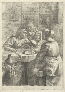 Três mulheres idosas a comer à mesa de Nicolaes van Haeften
