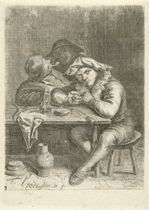 Dois fumadores a uma mesa de Nicolaes van Haeften