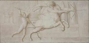 Aquiles e o Centauro Quíron de Nicolai Abildgaard