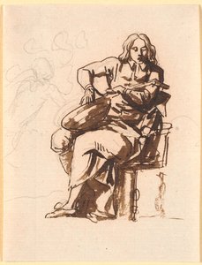 Um poeta que agarra as cordas do alaúde. de Nicolai Abildgaard