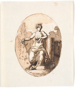 Uma figura feminina sentada, alegoria de força ou constância de Nicolai Abildgaard