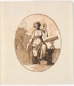 Uma figura feminina sentada, alegoria da sabedoria ou ciência de Nicolai Abildgaard