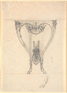 Uma mesa de console com pernas de cavalete curvadas de Nicolai Abildgaard