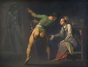 Hamlet e sua mãe. Episódio de Hamlet de Shakespeare de Nicolai Abildgaard