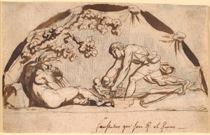 Hyrden Faustulus localizador Romulus e Remus de Nicolai Abildgaard
