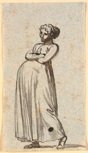 Caricatura de uma esposa grávida, caminhando de Nicolai Abildgaard