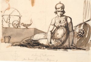 Atena reclinada. Alegoria das ciências de Nicolai Abildgaard