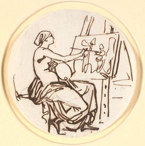 O gênio da pintura. Composição circular de Nicolai Abildgaard