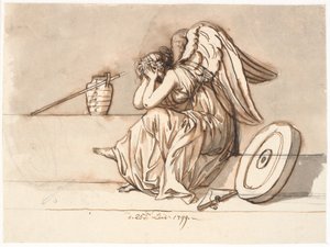 Nemesis cobre seus olhos em luto. Alegoria em P.A. Banimento de Heiberg de Nicolai Abildgaard