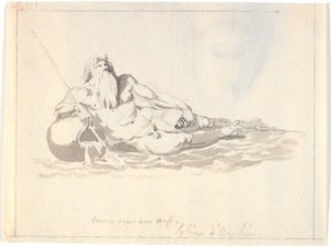 Oceanet, um deus do mar reclinado de Nicolai Abildgaard