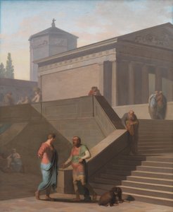 Pamphilius e seus servos seguem Davus. Da Andria de Terence de Nicolai Abildgaard