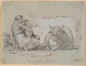 Pasiphaë com os pequenos Minotauros de Nicolai Abildgaard
