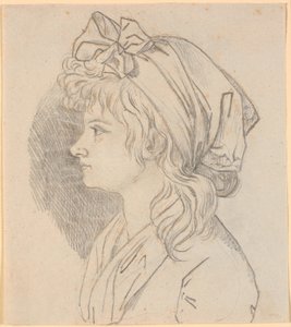 Retrato de perfil da segunda esposa do pintor Juliane Marie Abildgaard, née Ottesen. Preparação para retrato no Museu Frederiksborg de Nicolai Abildgaard