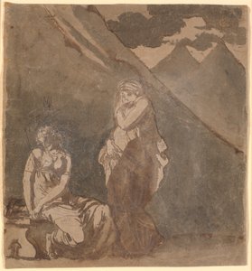 Cena de "Le triumvirat" de Voltaire, presumivelmente Ato 1, Cena 1 de Nicolai Abildgaard