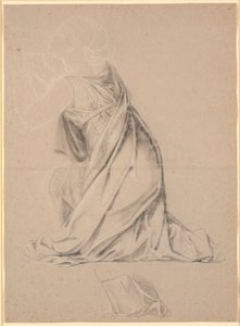 Estudo para a figura ajoelhada que simboliza Holstein na imagem de Christian I para Christiansborg de Nicolai Abildgaard