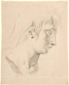Estudo para a cabeça do príncipe Hans na imagem de Christian I no salão do cavaleiro de Christiansborg de Nicolai Abildgaard