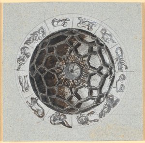 Esboço para decoração geométrica de uma cúpula; fora do signo dos trópicos de Nicolai Abildgaard