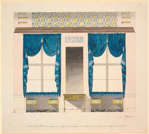 A parede da janela no "armário azul" de Nicolai Abildgaard