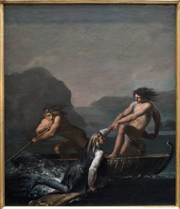 O naufrágio Niels Klim salvo por dois Quamites. Trecho da Viagem Subterrânea de Niels Klim