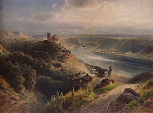 Castelo de Katz com vista para Loreley, Castelo de Katz com vista para Lorelei, 1923.