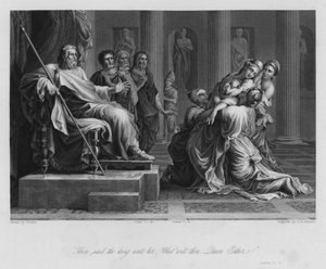 Esther antes de Ahasuerus, Esther V, 3 (gravura)
