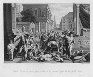 A Queda de Dagon, I Samuel V, 4 (gravura)