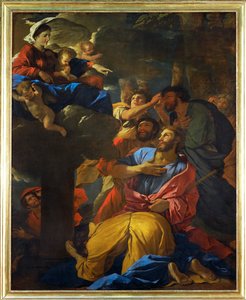 Apparition de la Vierge a Saint Jaques le Majeur - A Virgem aparece a São Tiago Maior;1629-1630 ... de Nicolas (attr.to) Poussin