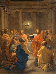 Jesus Cristo instituindo a Eucaristia ... de Nicolas (attr.to) Poussin