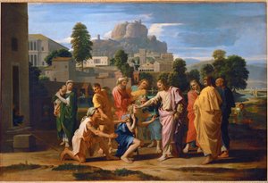 Les aveugles de Jericho - Jesus cura os cegos de Jericó ... de Nicolas (attr.to) Poussin