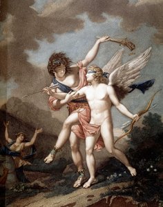 O amor conduzido pela loucura de Nicolas Andre (after) Monsiau