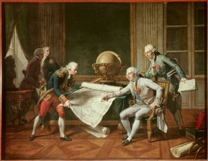 O Rei da França Luís XVI (1754-1793) dando instruções ao Capitão Jean-Francois Galaup, Conde de La Perouse (Jean Francois Laperouse